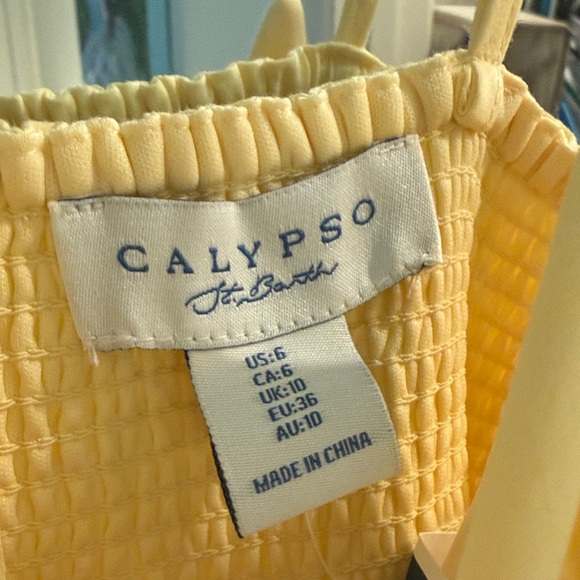 Calypso St. Barth Yellow Midi Dress - Picture 4 of 6